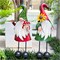 Metal Gnome Yard Art Outdoor Garden Gnome Statue 18 Inch Gnome Figurine Decorative Stakes for Holiday Christmas Lawn Patio Yard Garden Decor-2 PCS